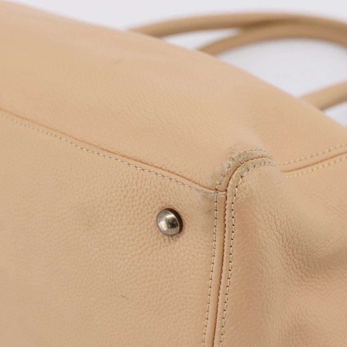 Chanel North South Cerf Executive Leather Beige Leather Tote Bag Bag (Pre-Owned)