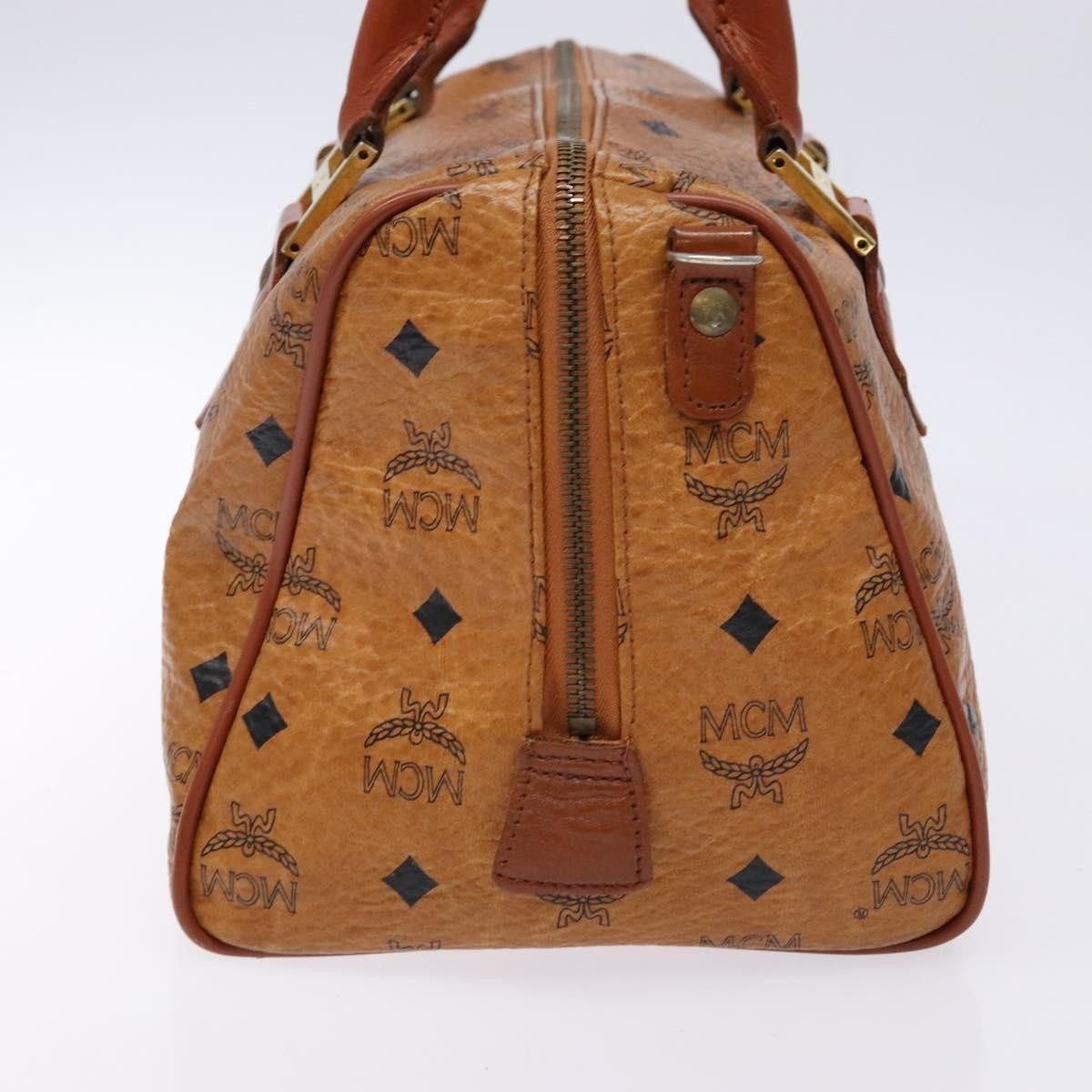 MCM Visetos Logogramme Leather Brown Leather Handbag (Pre-Owned)