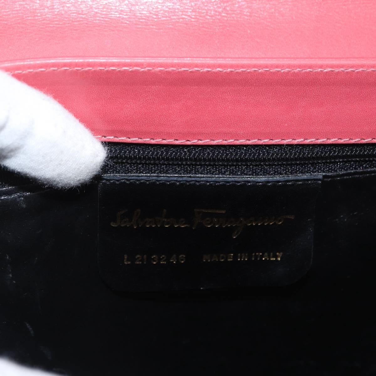 Salvatore Ferragamo Vintage Chain Leather Pink Leather Shoulder Bag Bag (Pre-Owned)