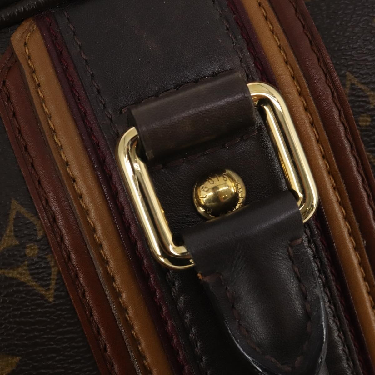Louis Vuitton Bequia Porte Document Geant Monogram Canvas With Leather Brown Canvas Briefcase Bag (Pre-Owned)