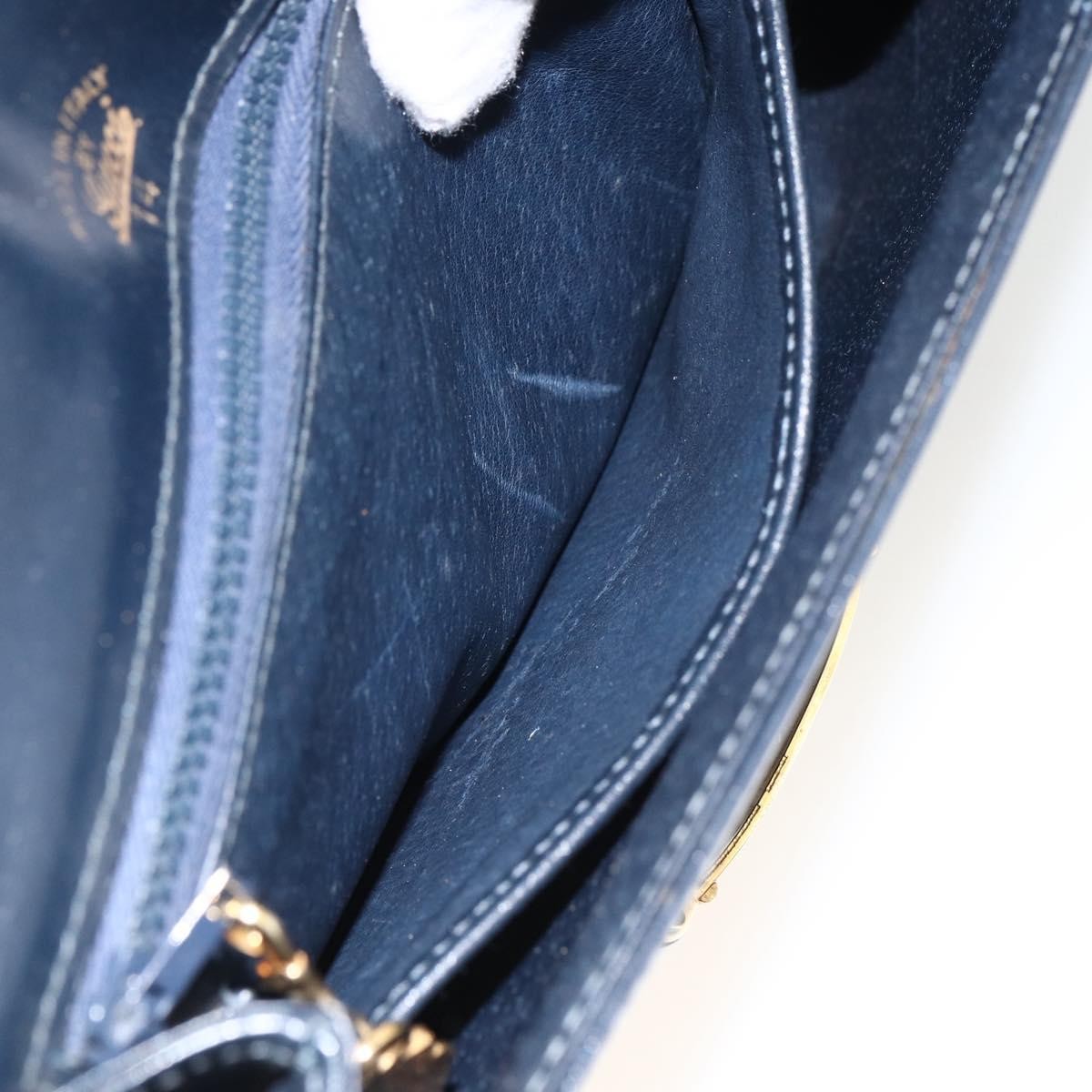 Gucci Vintage Leather Navy Leather Shoulder Bag Bag (Pre-Owned)