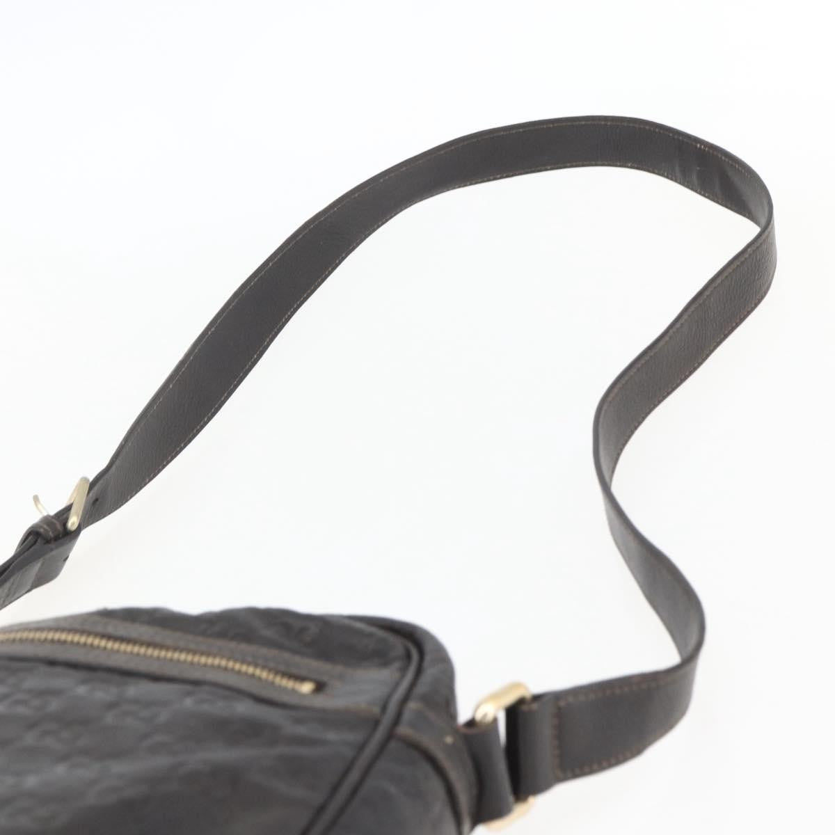 Gucci Front Zip Messenger Guccissima Leather Brown Leather Shoulder Bag Bag (Pre-Owned)