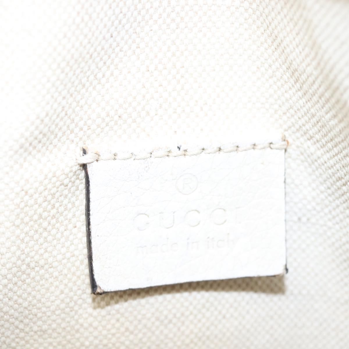 Gucci Logo Belt Printed Leather White Leather Shoulder Bag Bag (Pre-Owned)