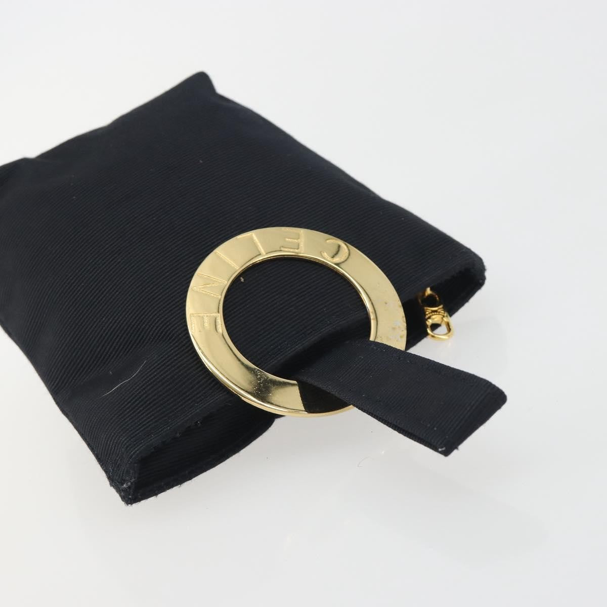 Celine Circle Logo Pouch Canvas Black Canvas Clutche & Pouche Bag (Pre-Owned)
