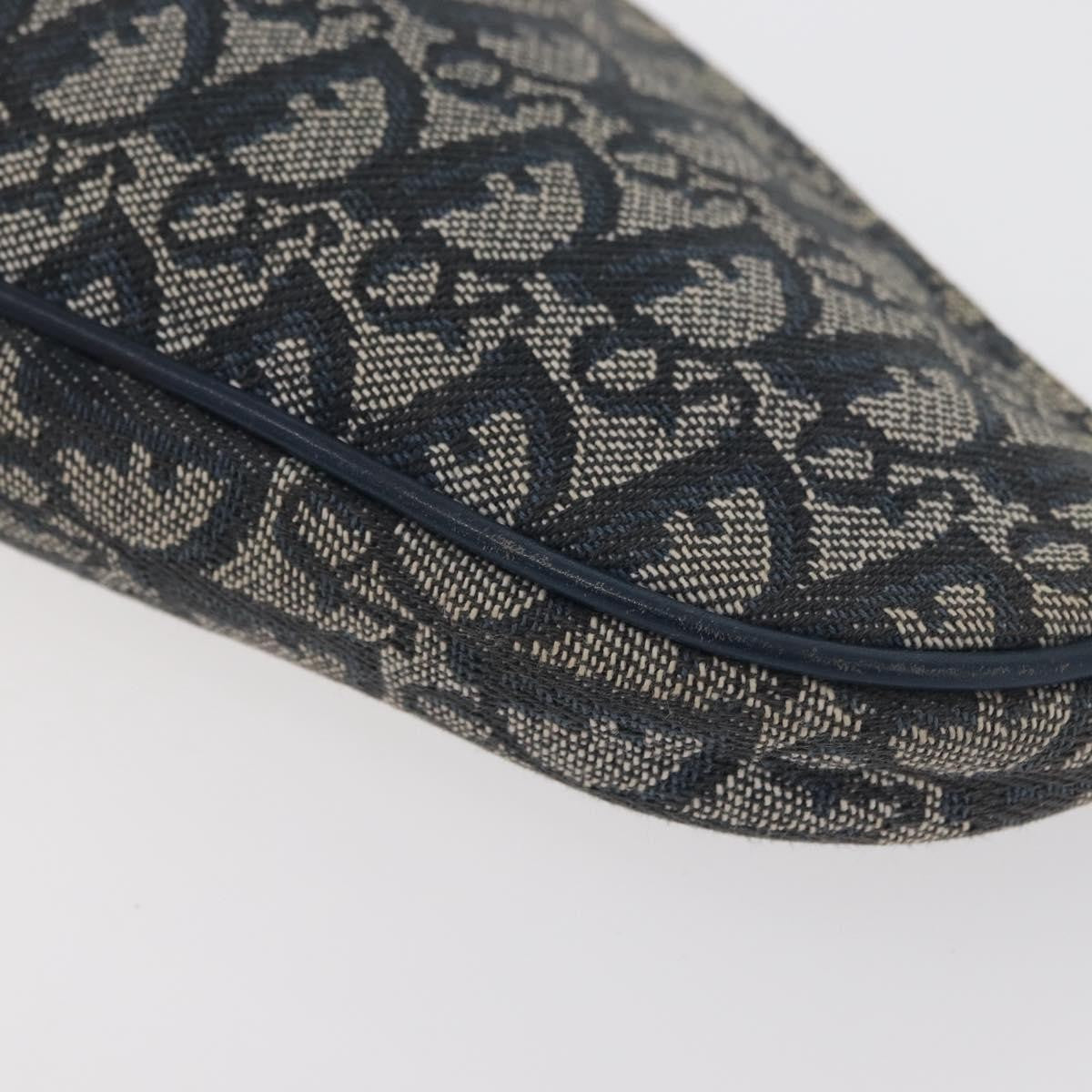 Christian Dior Vintage Saddle Bag Canvas Navy Canvas Clutche & Pouche Bag (Pre-Owned)