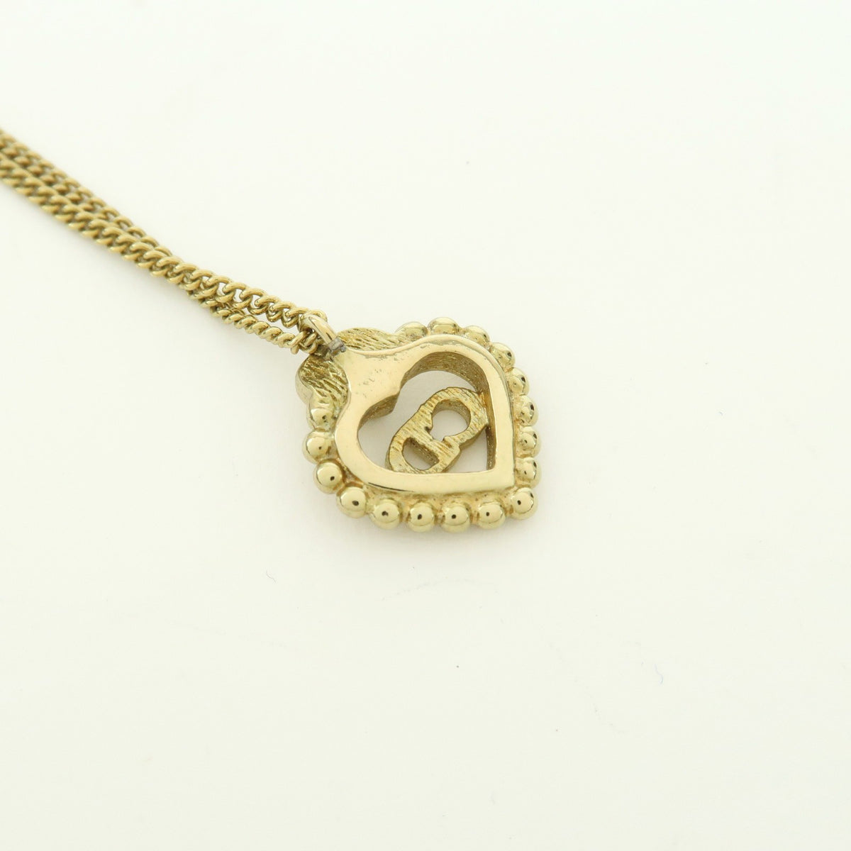 Christian Dior Cd Heart Metal Gold Gold_Plated Necklace Jewelry (Pre-Owned)