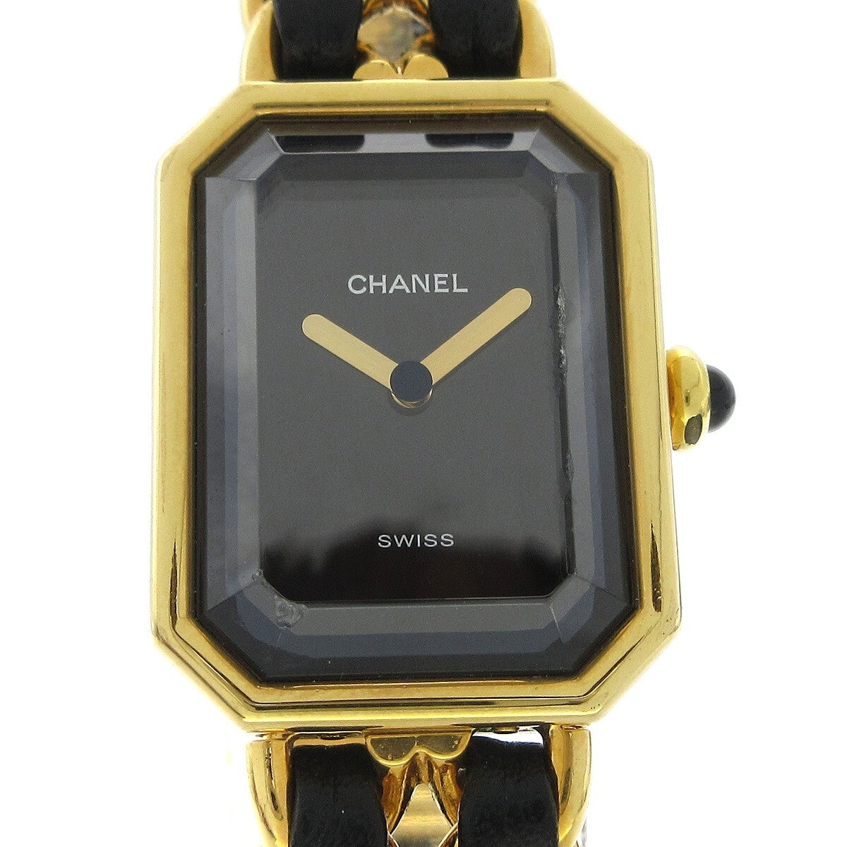 Chanel Premiere Rock Quartz Plated Metal And Leather Watch (Pre-Owned)
