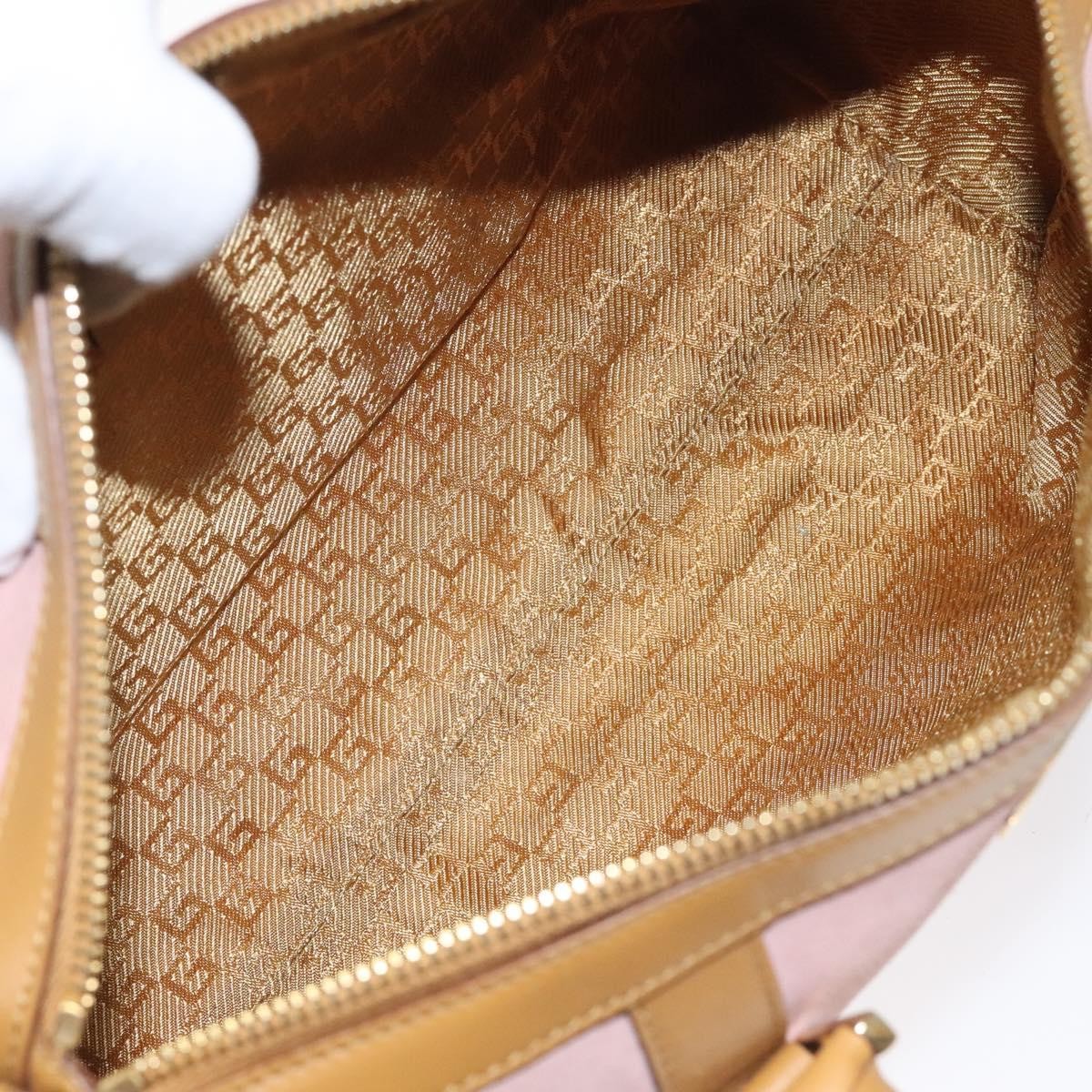 Gucci Vintage Canvas Pink Suede Handbag (Pre-Owned)
