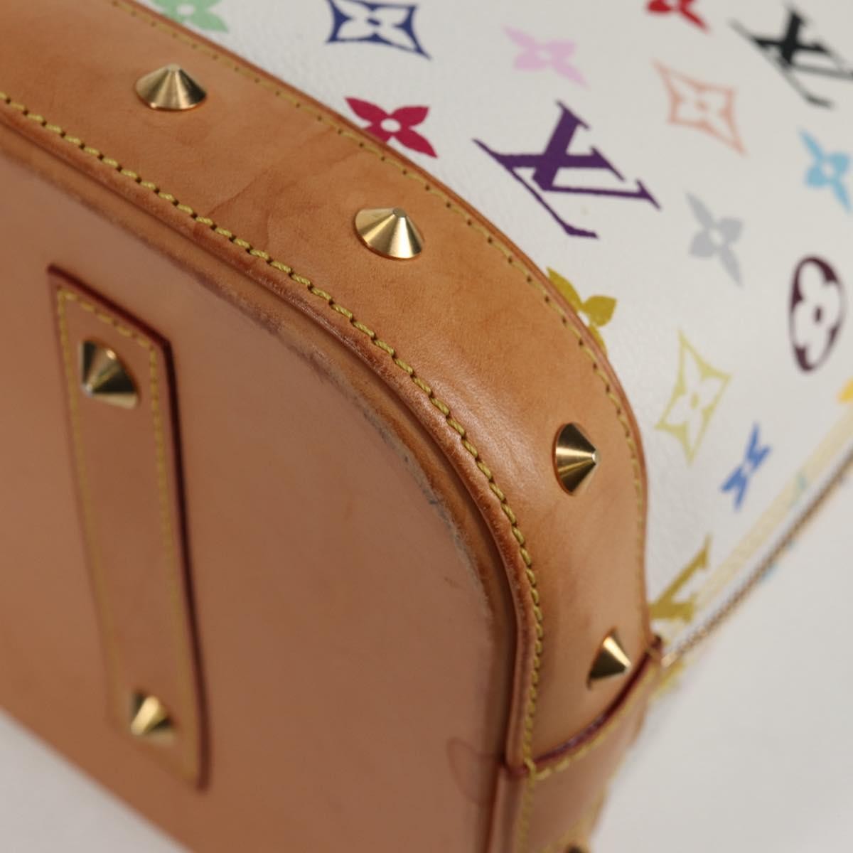 Louis Vuitton Alma Monogram Multicolor White Canvas Bag (Pre-Owned)