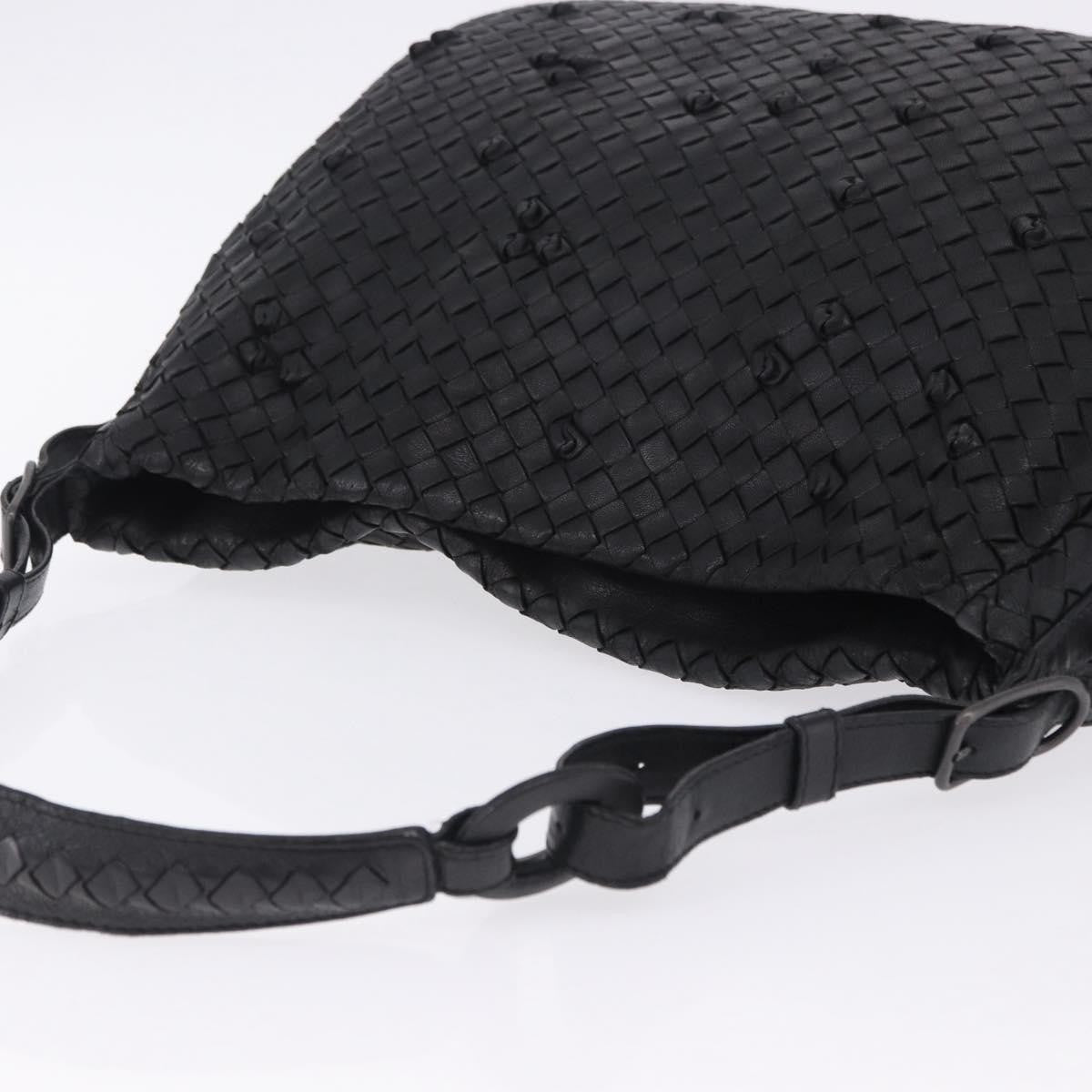 Bottega Veneta Naruto Knot Intrecciato Nappa Black Leather Shoulder Bag Bag (Pre-Owned)