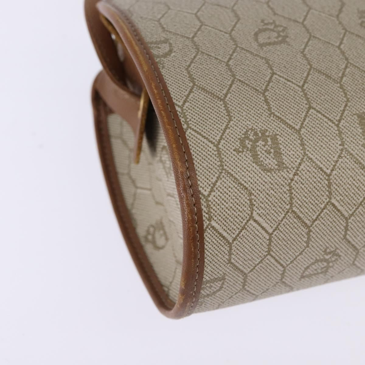 Christian Dior Vintage Honeycomb Canvas And Leather Beige Canvas Bag (Pre-Owned)