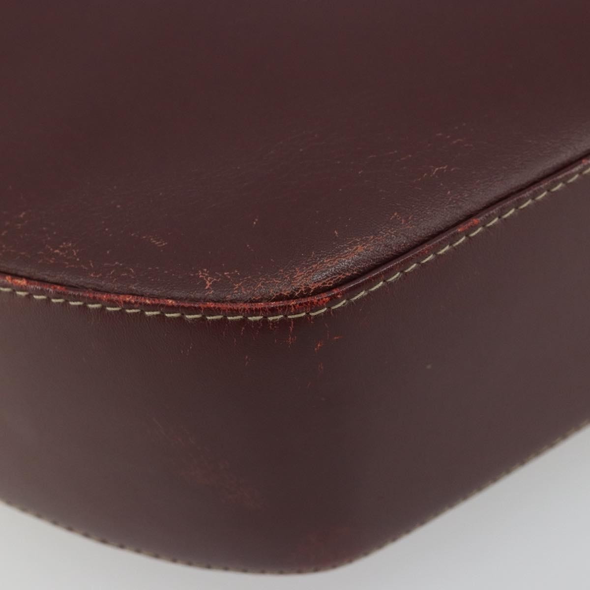 Cartier Vintage Must De Cartier Leather Burgundy Leather Shoulder Bag Bag (Pre-Owned)