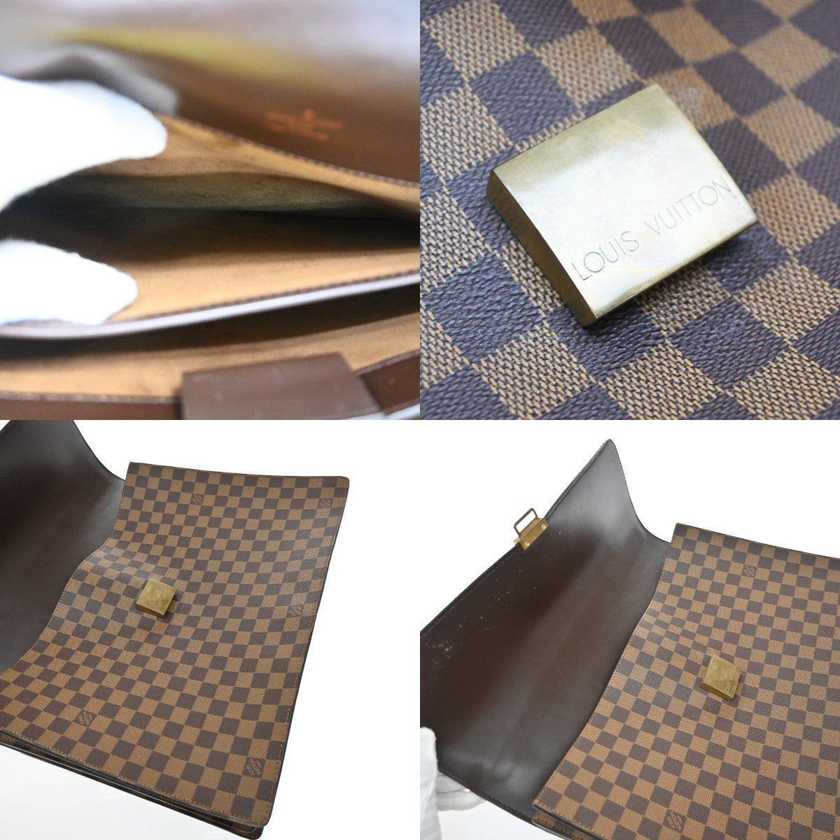 Louis Vuitton Altona Damier Ebene Brown Canvas Briefcase Bag (Pre-Owned)