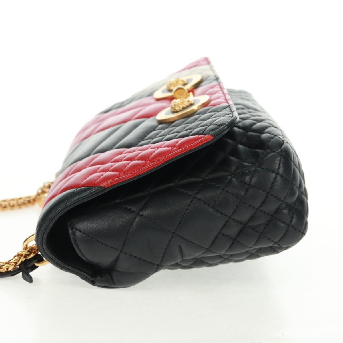 Versace Medusa Padlock Icon Top Handle Quilted Leather Black Leather Shoulder Bag Bag (Pre-Owned)