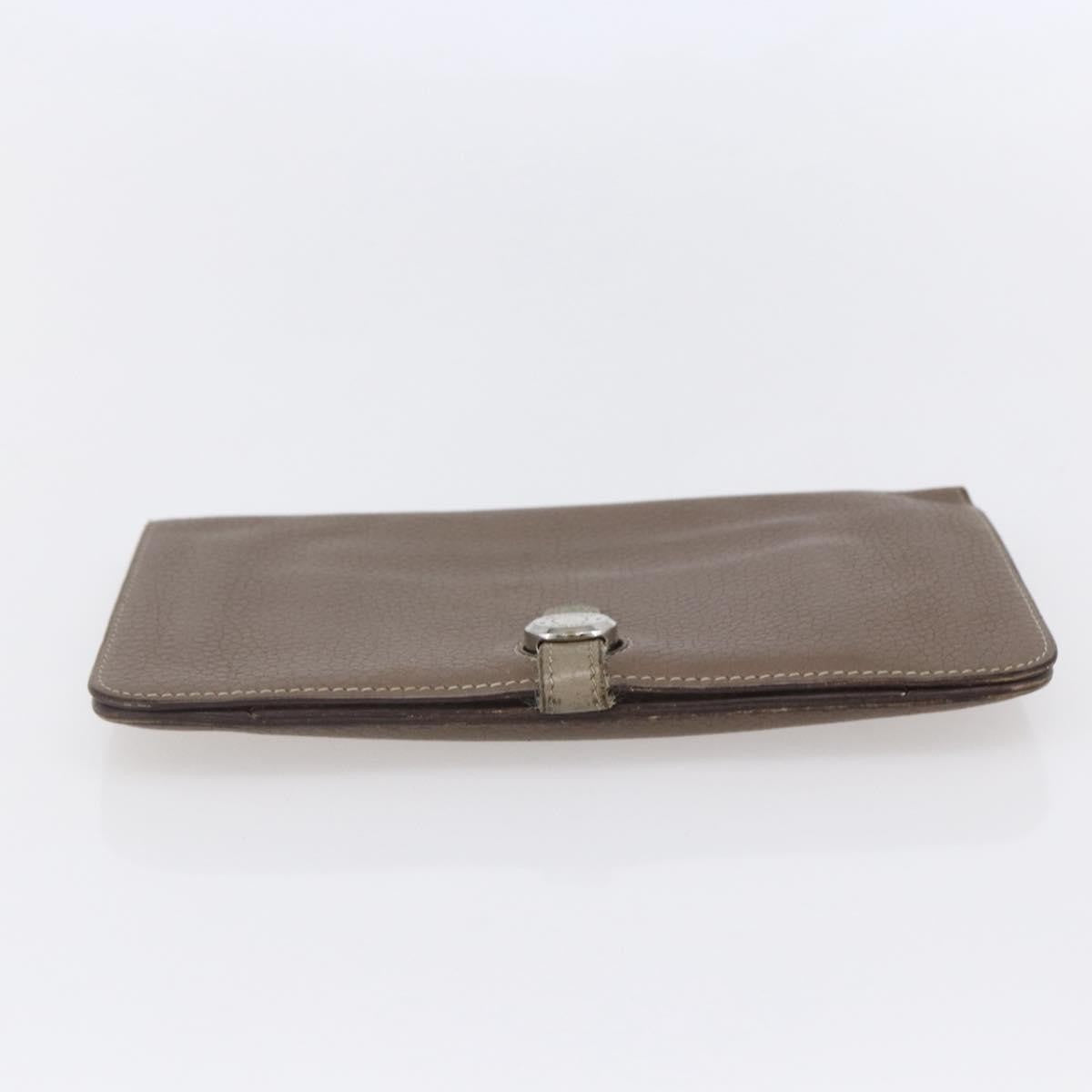 Hermes Dogon Duo Combined Leather Gray Leather Wallets Accessory (Pre-Owned)