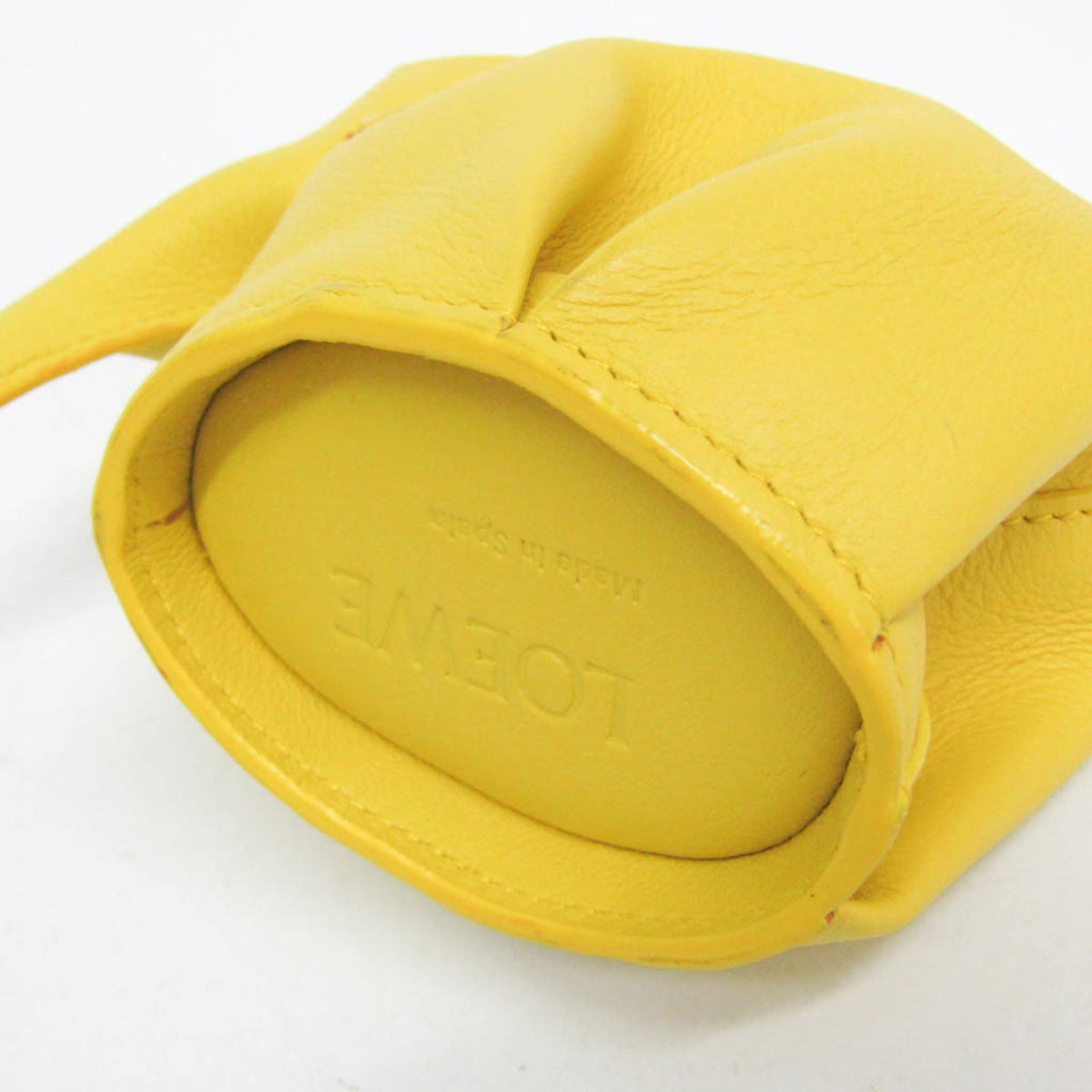 Loewe Elephant Coin Purse Leather Yellow Leather Clutche & Pouche Bag (Pre-Owned)