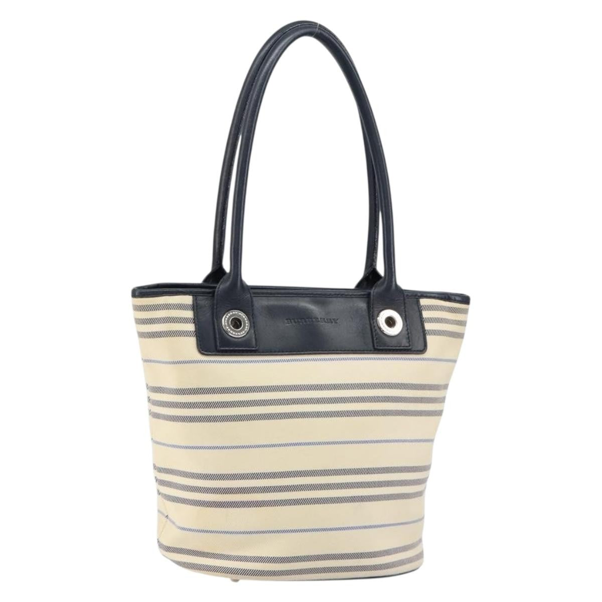 Burberry Vintage Canvas Beige Canvas Tote Bag Bag (Pre-Owned)