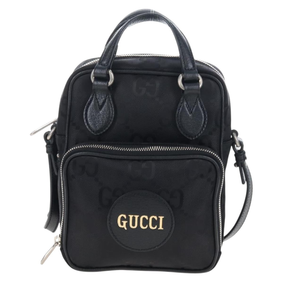 Gucci Off The Grid Messenger Gg Econyl Black Canvas Handbag (Pre-Owned)