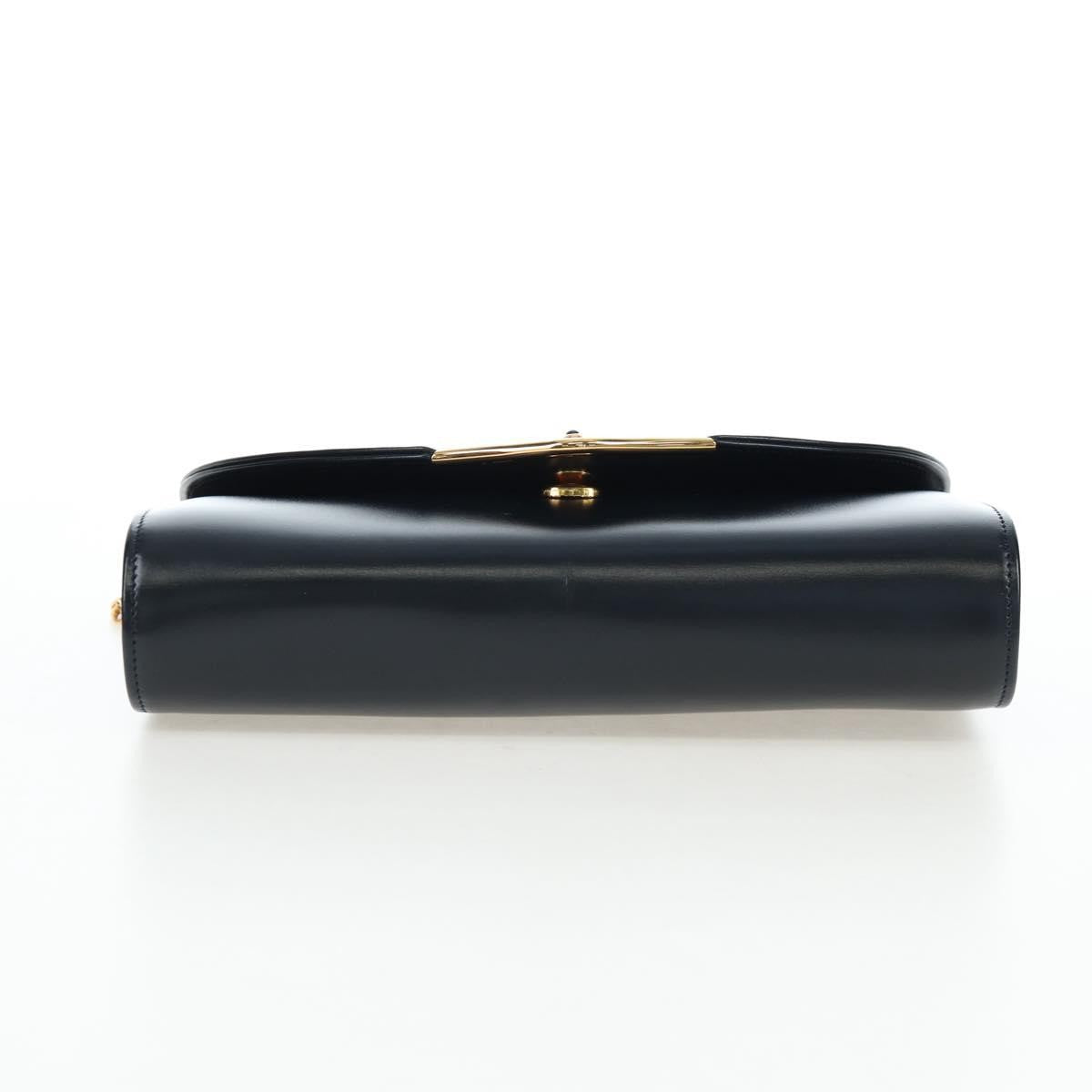 Cartier Sapphire Line Leather Navy Leather Shoulder Bag Bag (Pre-Owned)