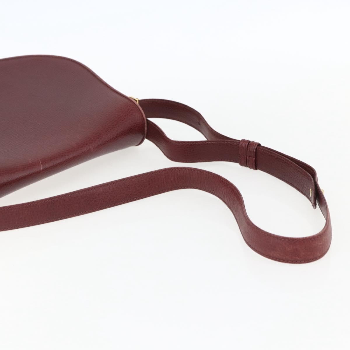 Cartier Must De Cartier Leather Burgundy Leather Shoulder Bag Bag (Pre-Owned)