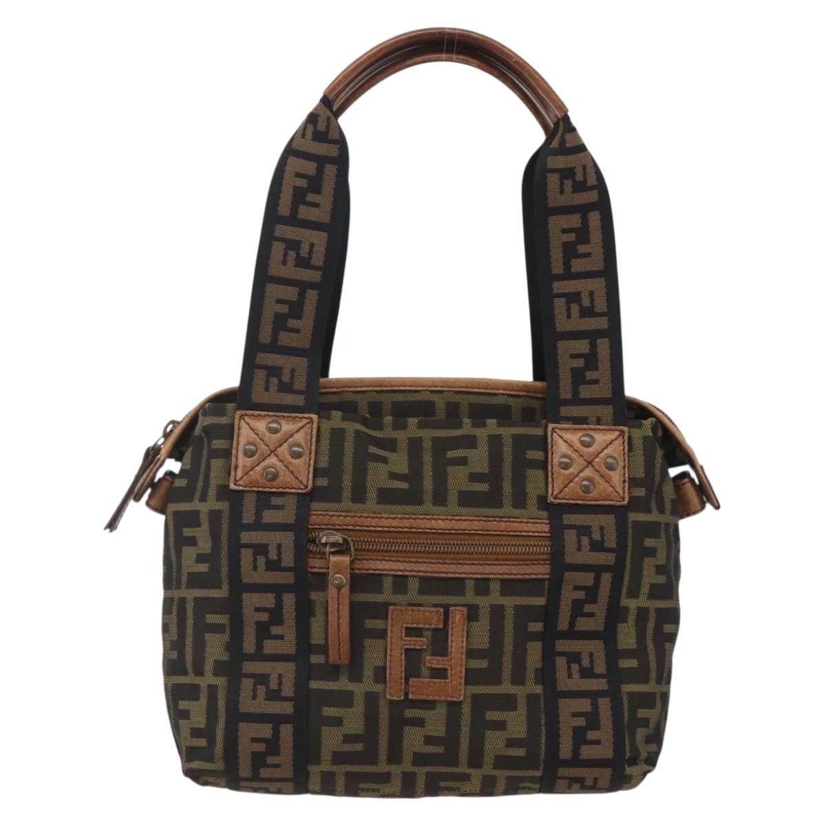 Fendi Vintage Ff Zip Zucca Canvas Brown Canvas Tote Bag Bag (Pre-Owned)