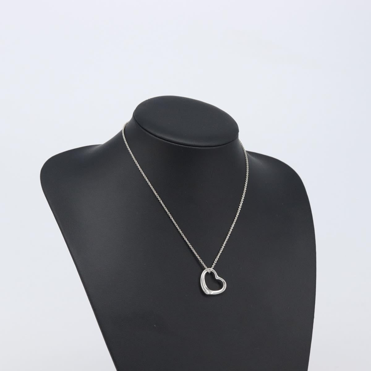 Tiffany & Co. Elsa Peretti Open Heart Pendant Sterling Silver Silver Silver Necklace Jewelry (Pre-Owned)