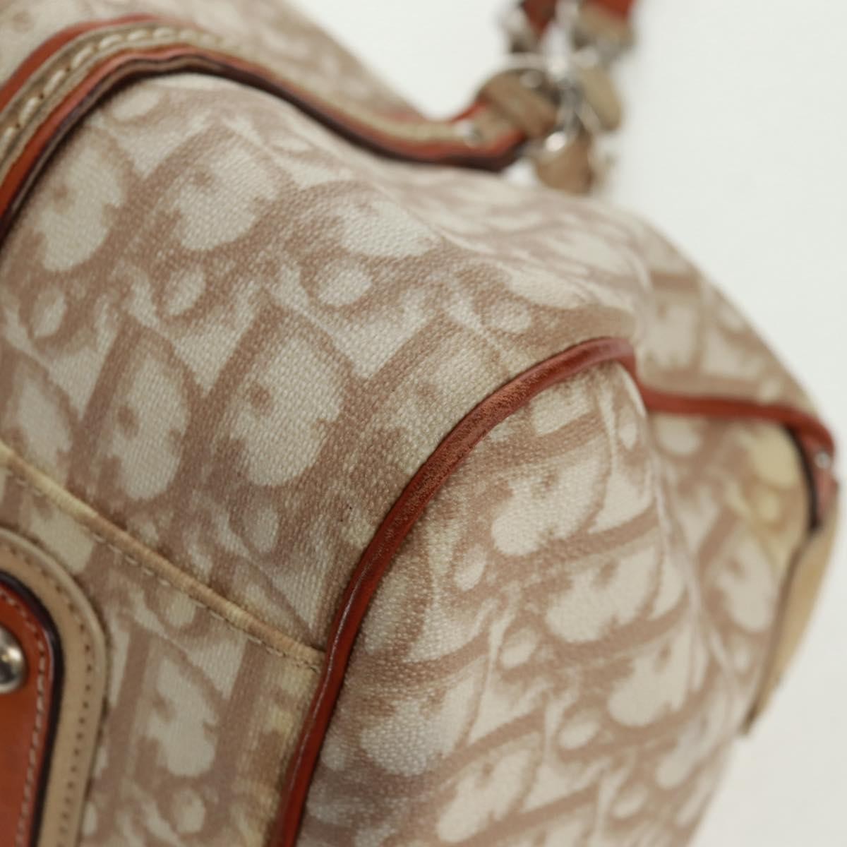 Christian Dior Vintage Trotter Romantique Boston Diorissimo Coated Canvas Beige Canvas Handbag (Pre-Owned)