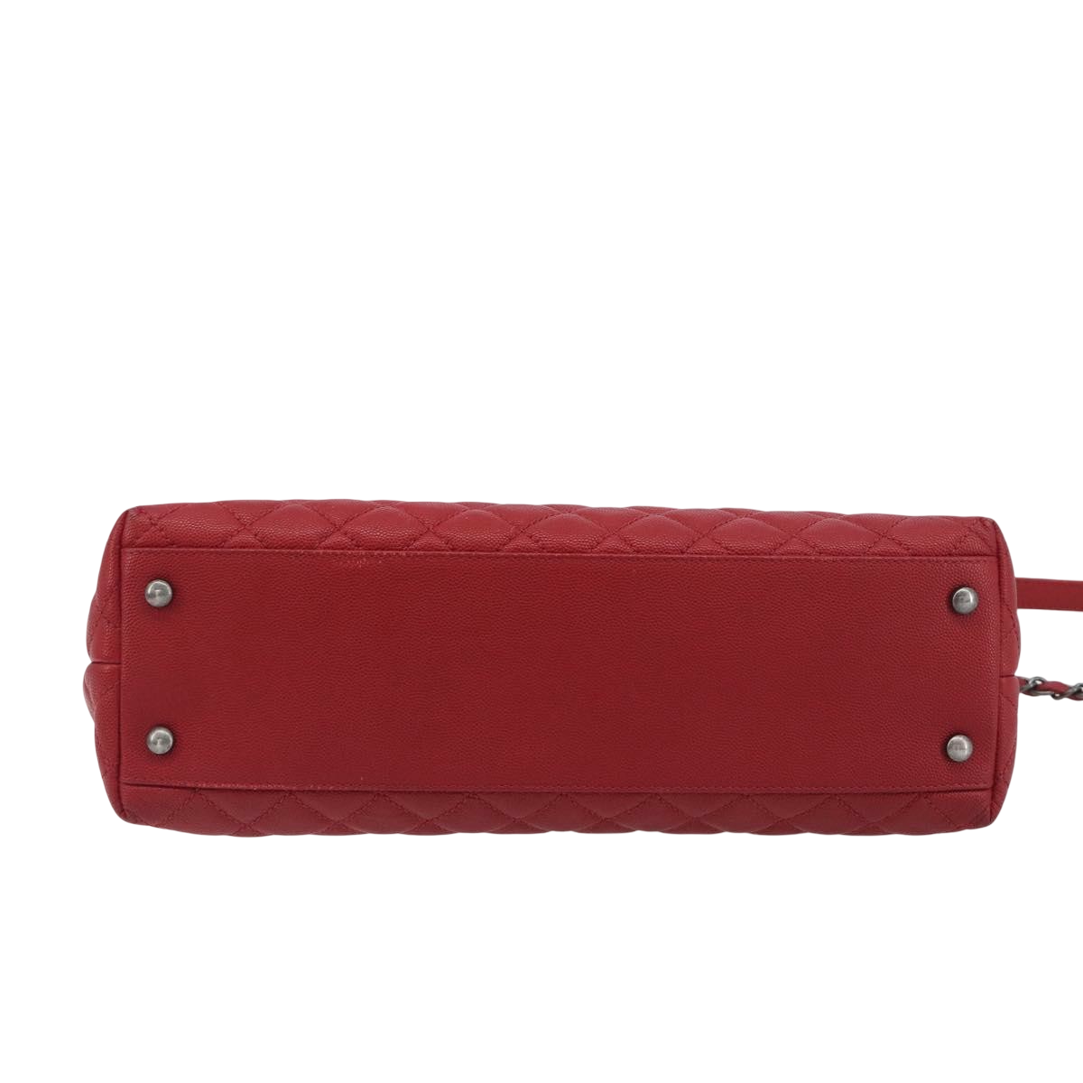 Chanel Coco Top Handle Caviar Red Calfskin Handbag (Pre-Owned)