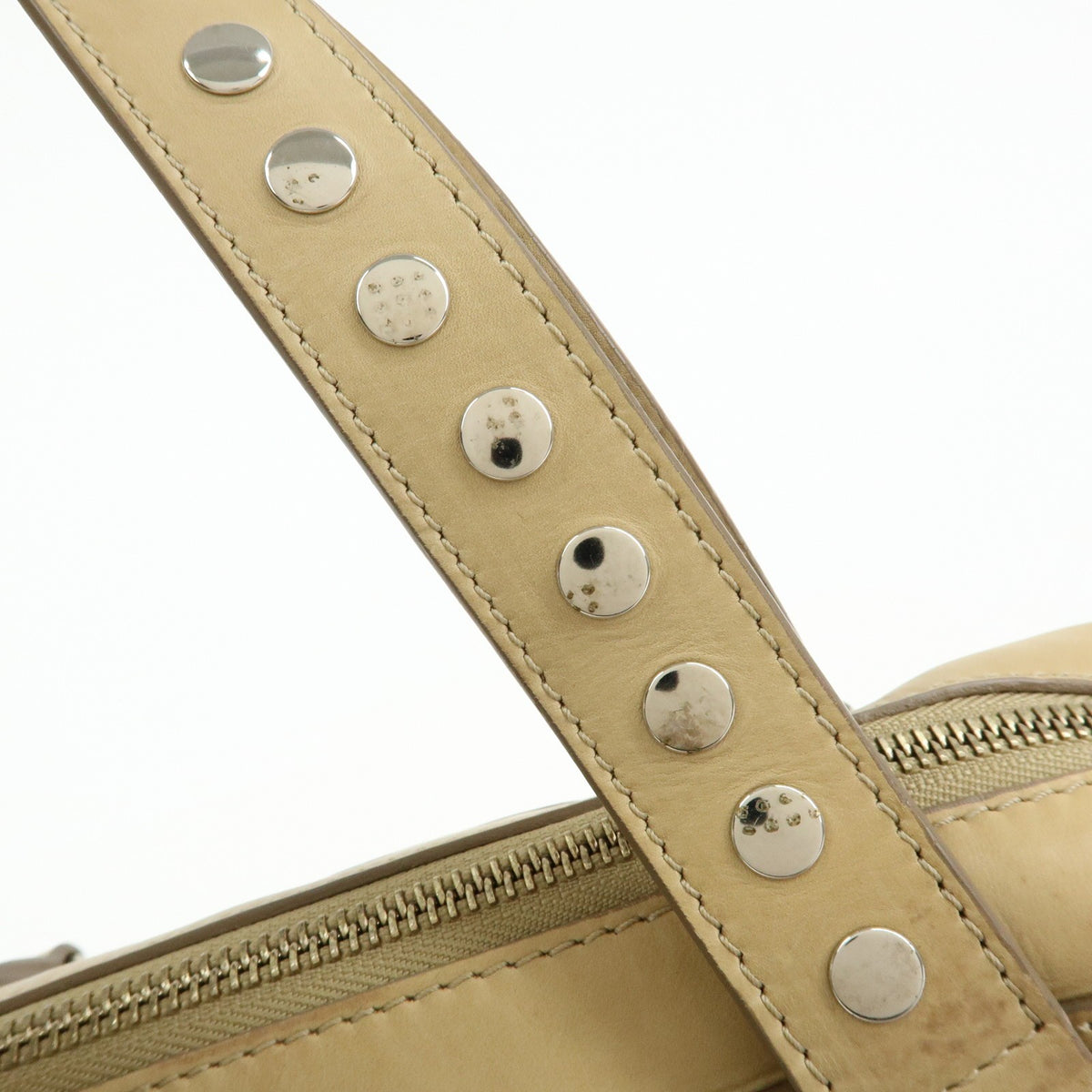 Celine Bowling Leather Beige Leather Handbag (Pre-Owned)