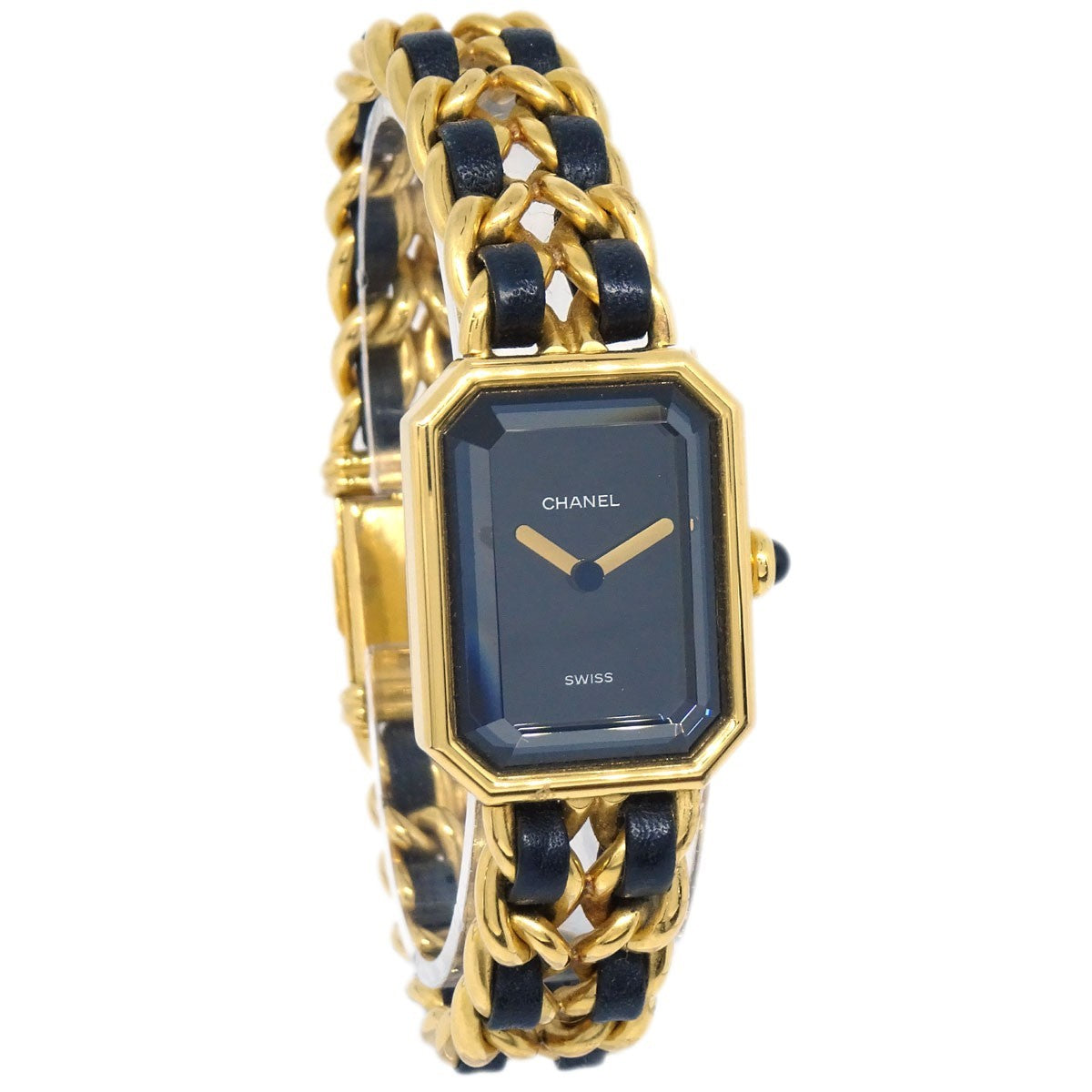 Chanel Premiere Rock Quartz Plated Metal And Leather Watch (Pre-Owned)