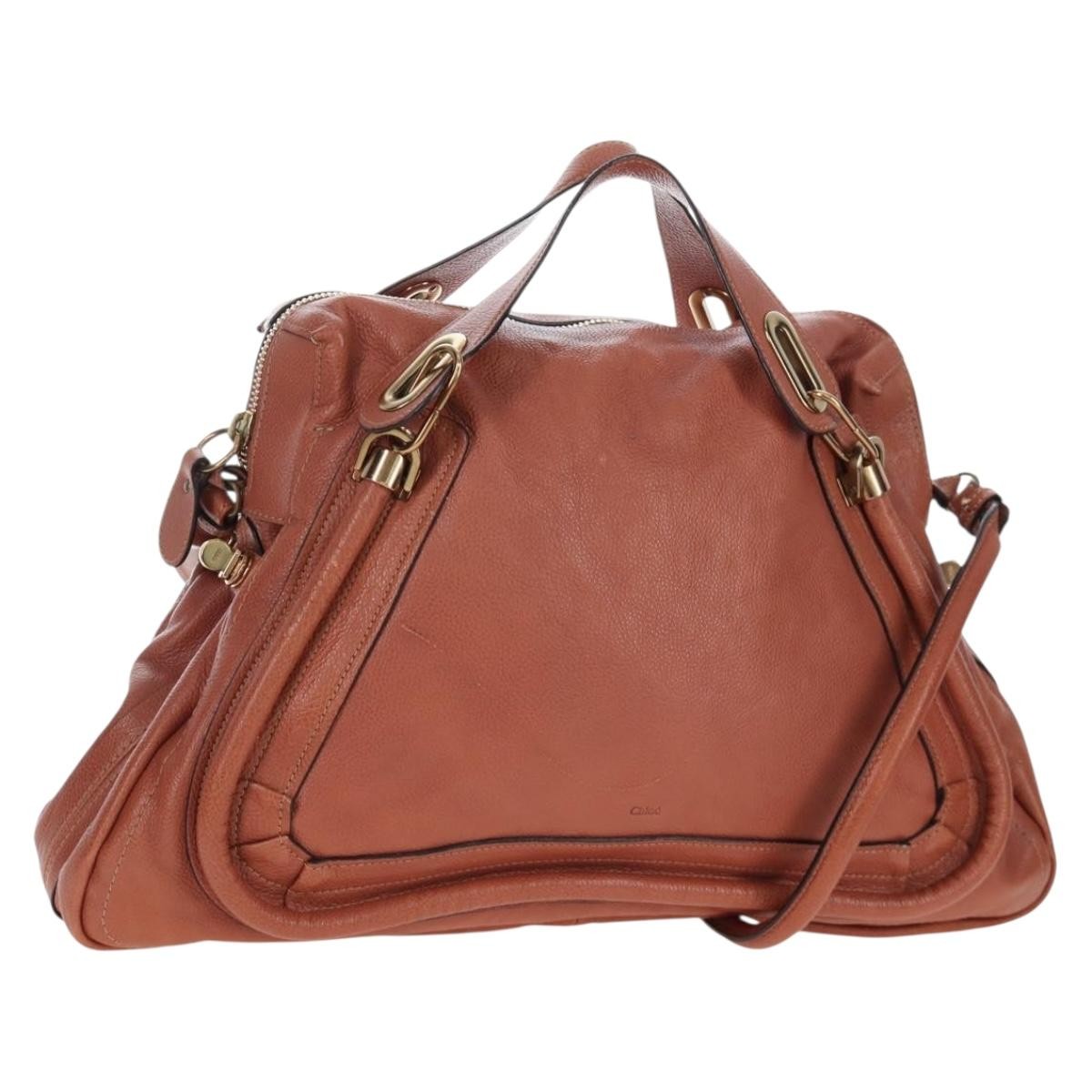 Chloe Paraty Quilted Leather Brown Leather Handbag (Pre-Owned)