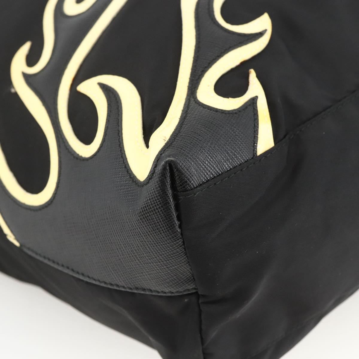 Prada Zip Tote Tessuto Black Nylon Tote Bag Bag (Pre-Owned)