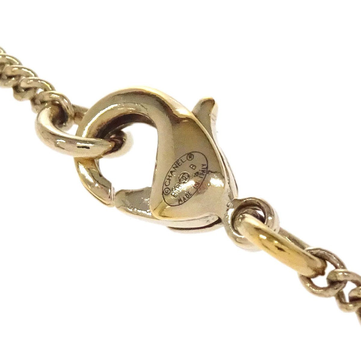 Chanel Cc Pendant Metal With Enamel And Faux Pearl Gold Gold_Plated Necklace Jewelry (Pre-Owned)