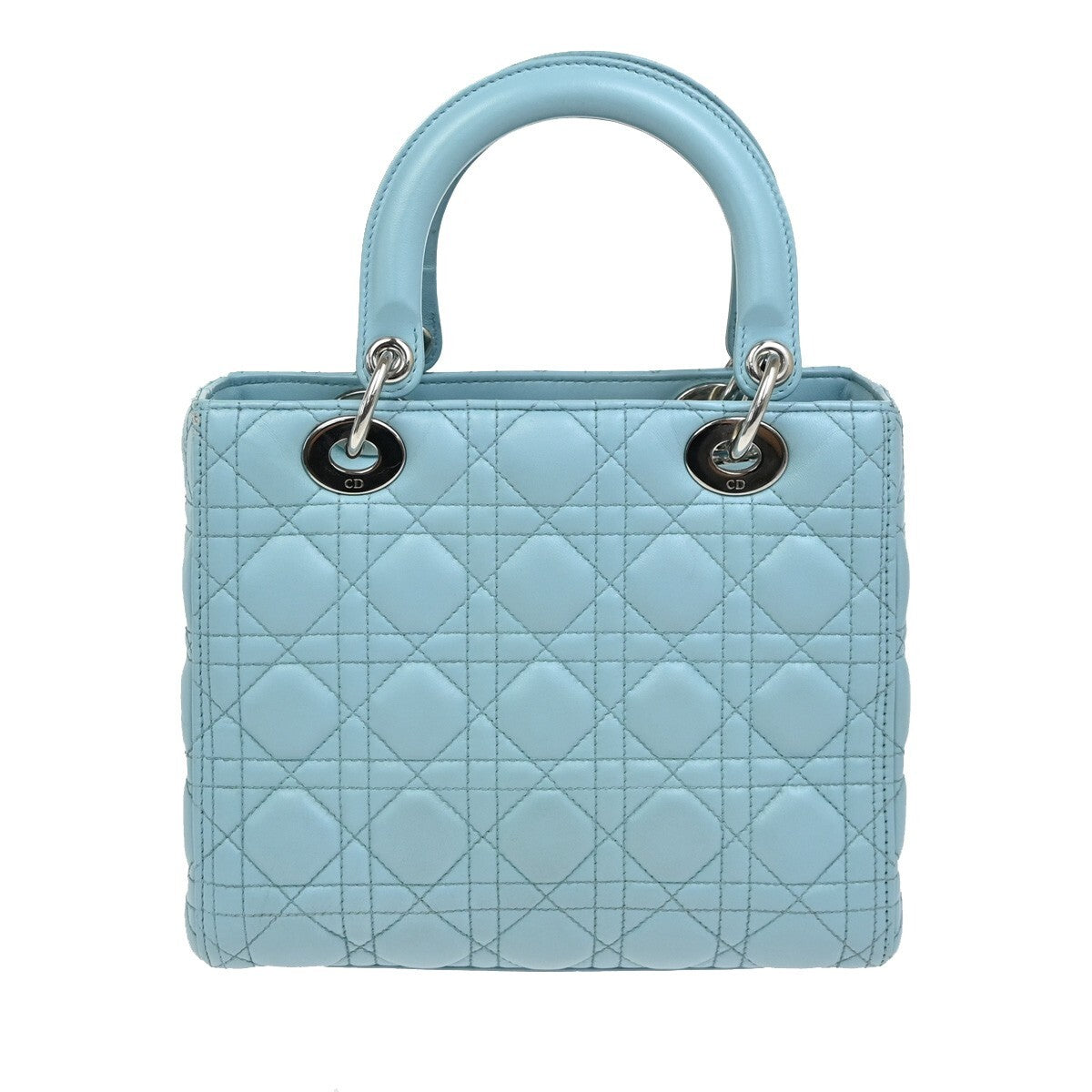 Christian Dior Lady Dior Leather Blue Leather Bag (Pre-Owned)