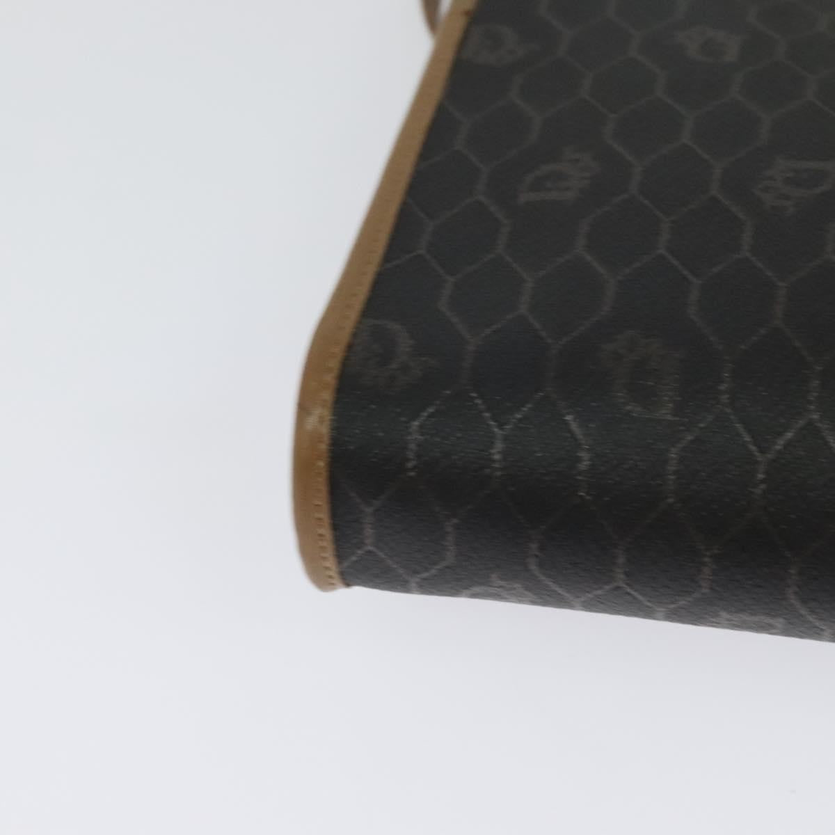 Christian Dior Vintage Honeycomb Flap Coated Canvas Black Canvas Shoulder Bag Bag (Pre-Owned)