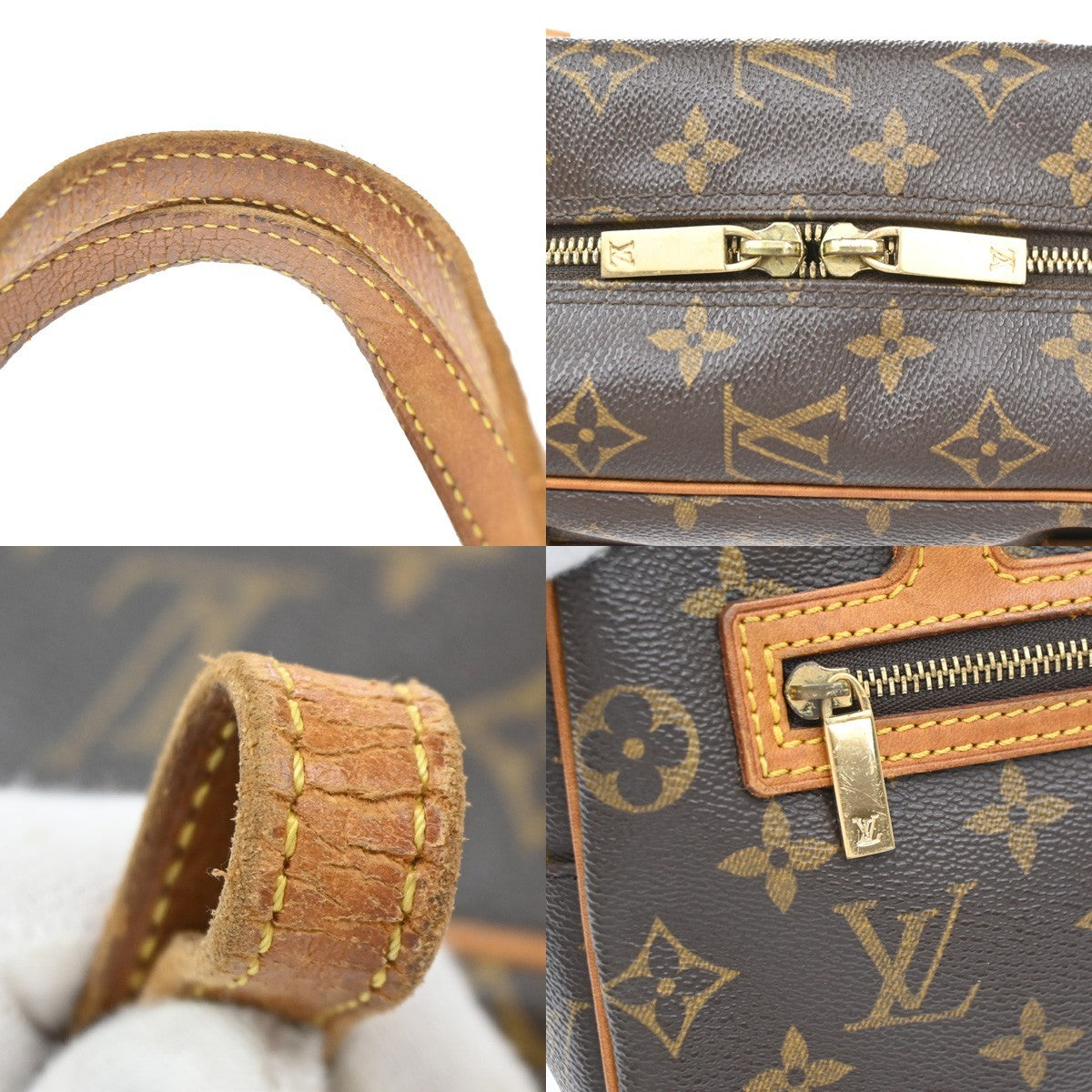 Louis Vuitton Cite Monogram Canvas Brown Canvas Handbag (Pre-Owned)
