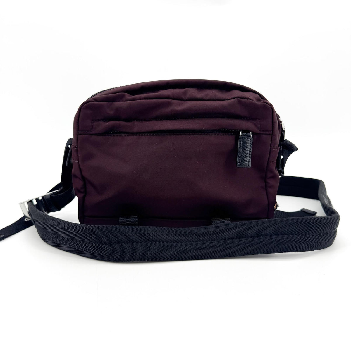 Prada Technical Zip Tessuto Burgundy Nylon Crossbody Bag Bag (Pre-Owned)