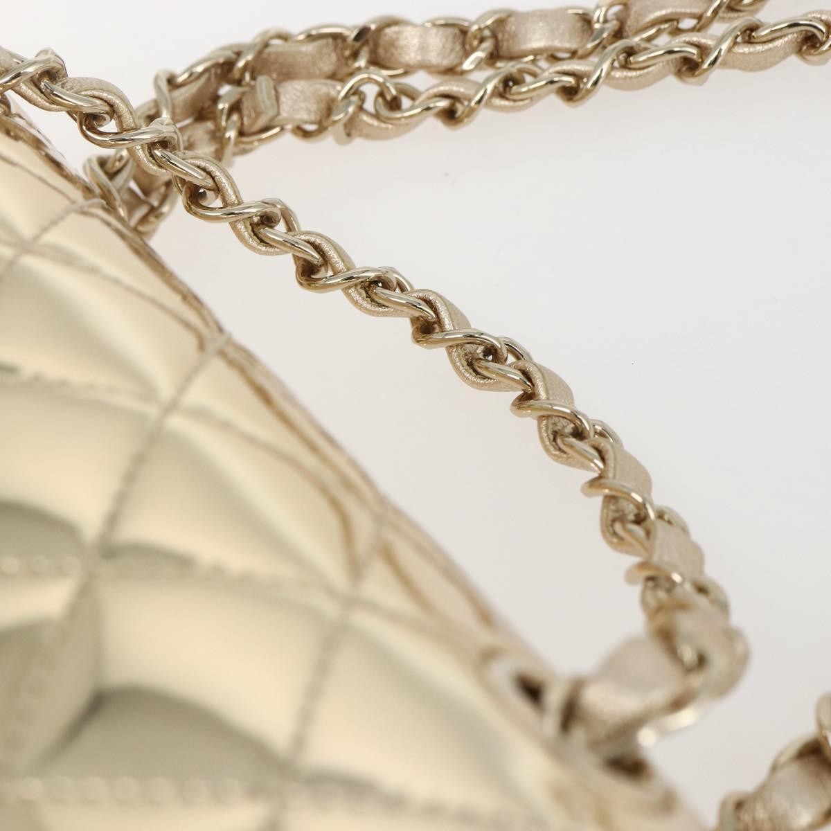 Chanel Hollywood Boulevard Backpack With Star Coin Purse Quilted Metallic Leather Gold Patent_Leather Backpack Bag (Pre-Owned)