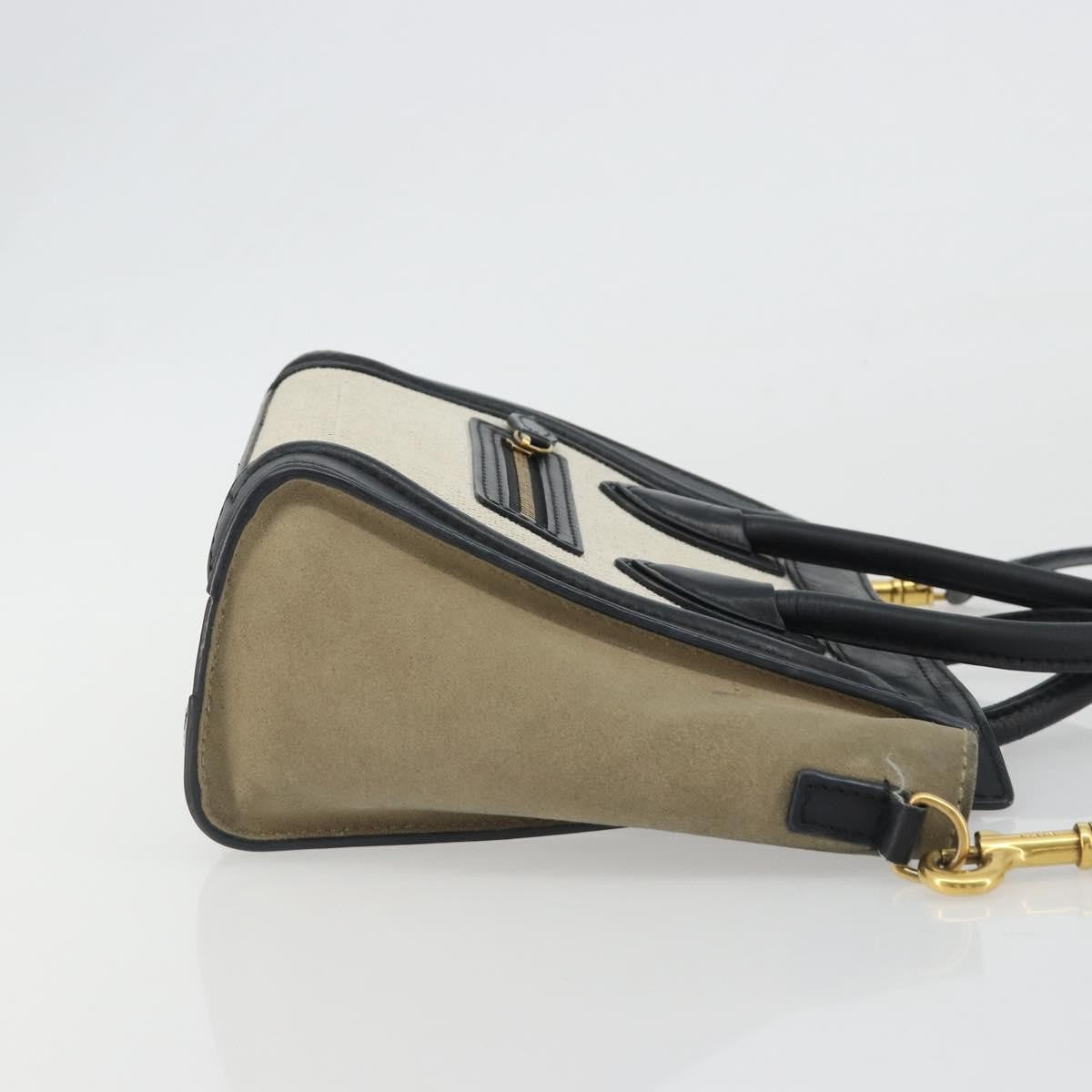 Celine Luggage Canvas And Leather Gray Canvas Tote Bag Bag (Pre-Owned)