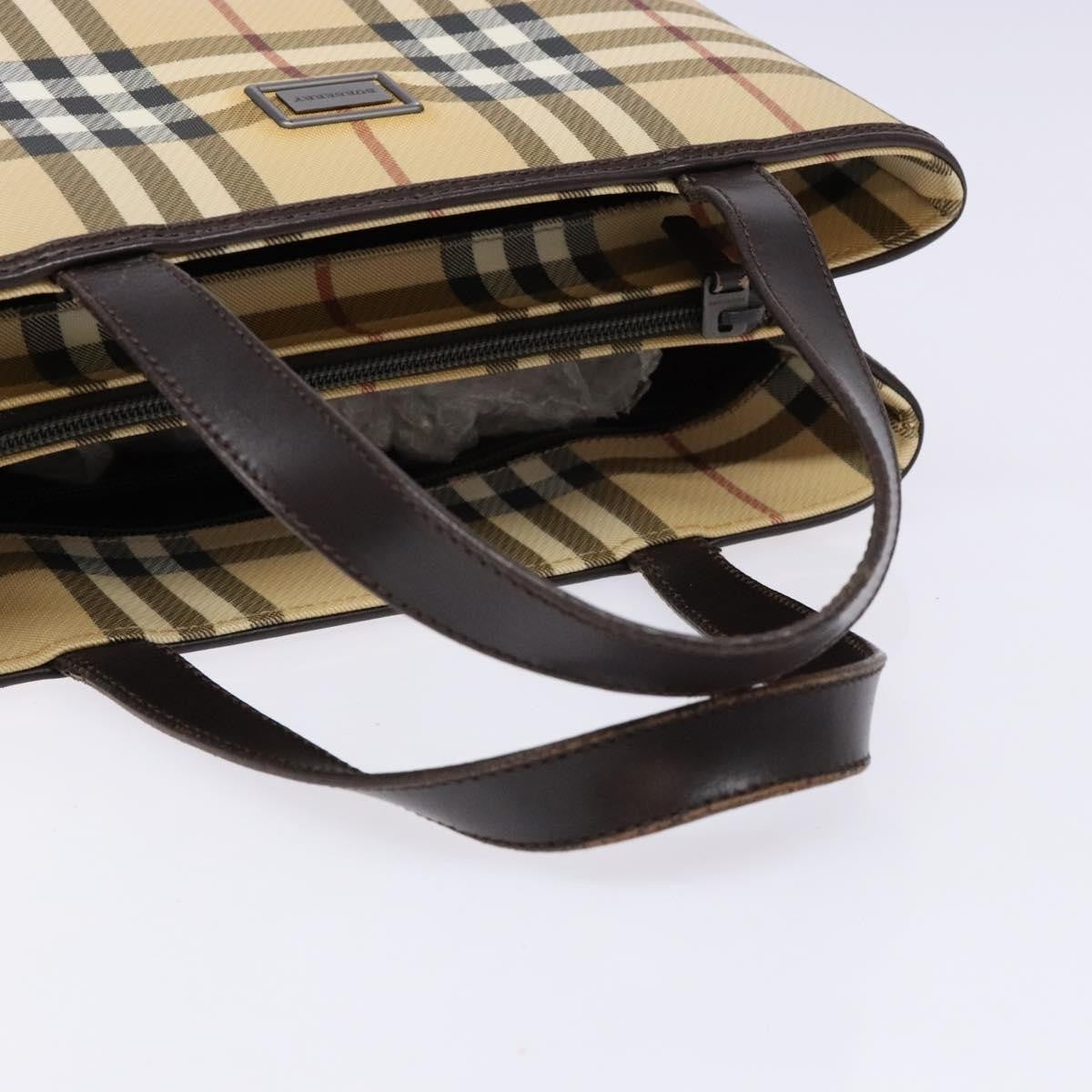 Burberry Vintage Vintage Check Coated Canvas Beige Canvas Tote Bag Bag (Pre-Owned)
