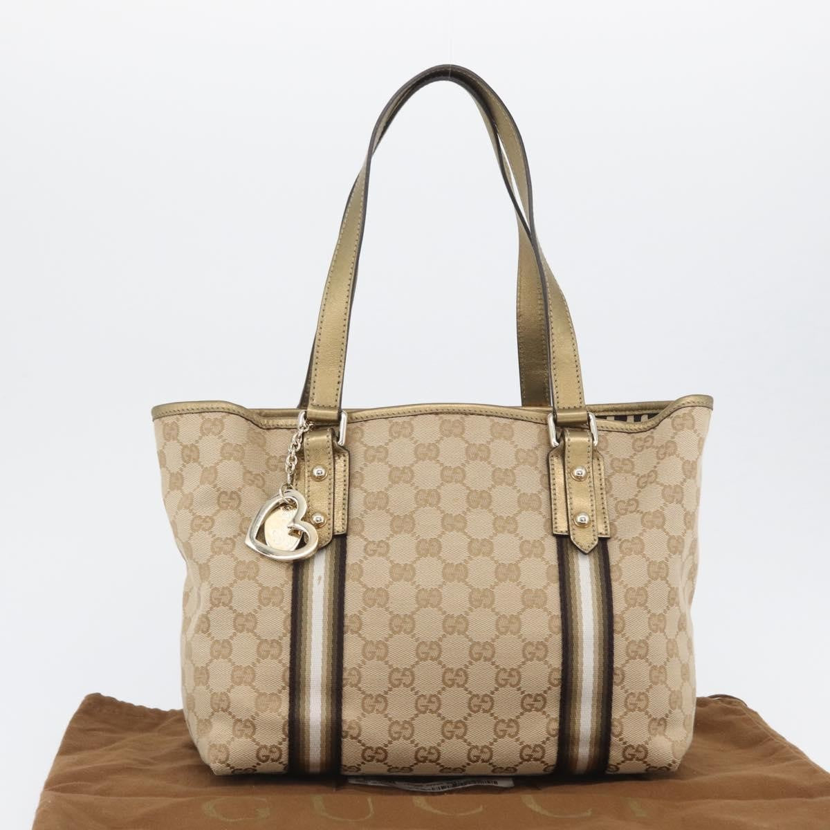 Gucci Jolicoeur Gg Canvas Beige Canvas Tote Bag Bag (Pre-Owned)