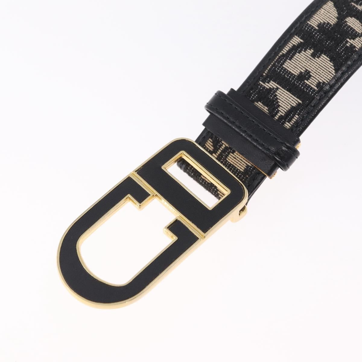 Christian Dior D Buckle Belt Canvas And Leather Navy Canvas Belts Accessory (Pre-Owned)