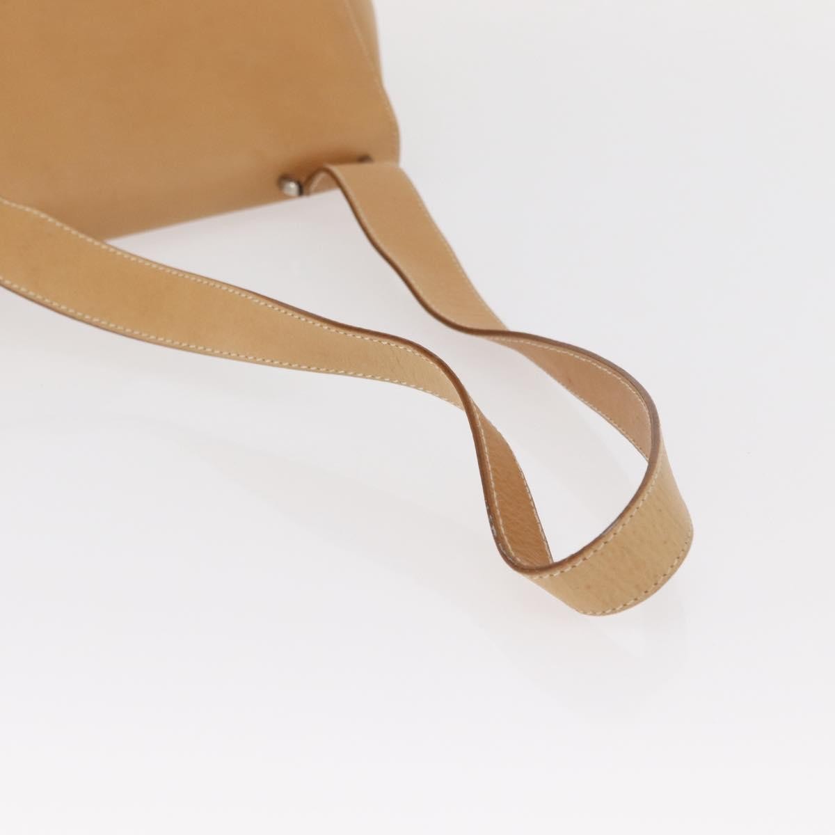 Salvatore Ferragamo Gancini Leather Beige Leather Shoulder Bag Bag (Pre-Owned)