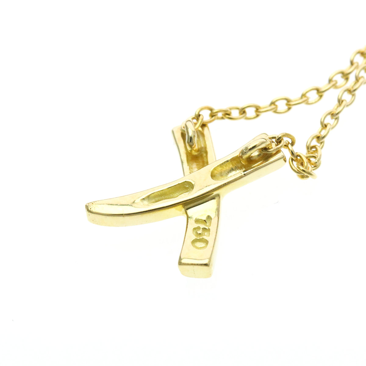 Tiffany & Co. Paloma Picasso Graffiti X Pendant 18K Yellow Gold Gold Yellow_Gold Necklace Jewelry (Pre-Owned)