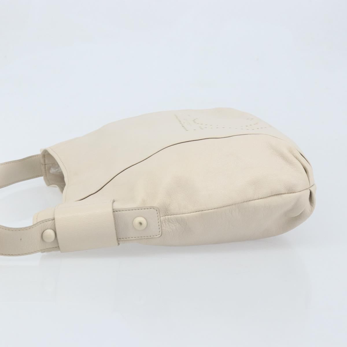 Salvatore Ferragamo Vintage Gancini Hobo Leather White Leather Shoulder Bag Bag (Pre-Owned)