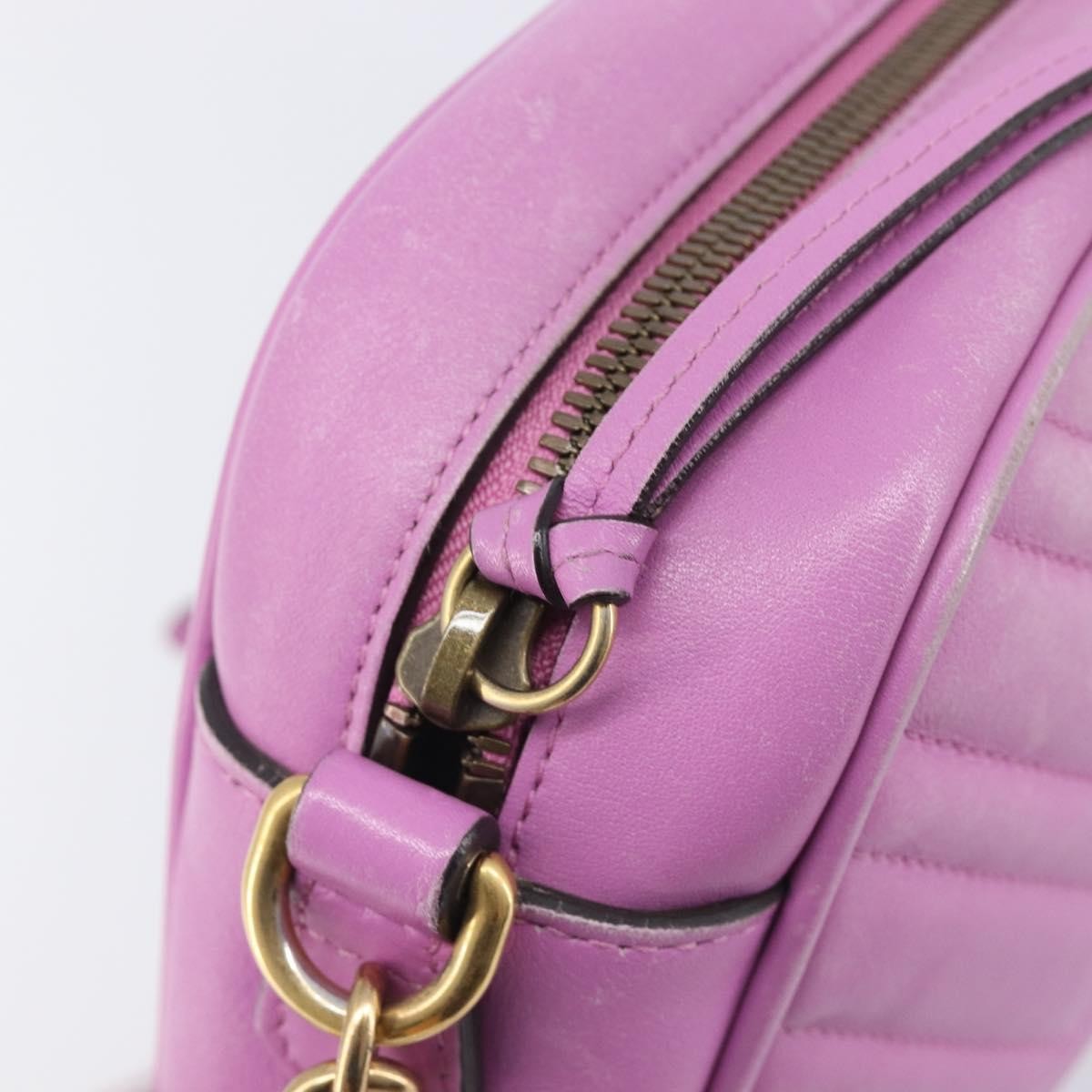 Gucci Gg Marmont Chain Matelasse Leather Pink Leather Crossbody Bag Bag (Pre-Owned)