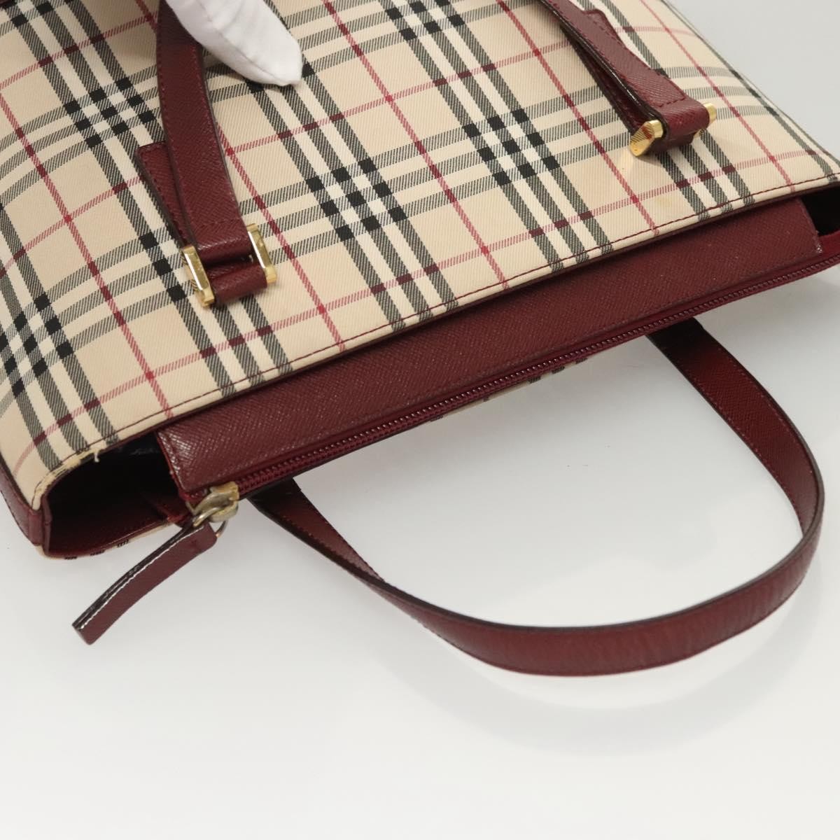 Burberry Nova Check Nova Check Canvas And Leather Beige Canvas Handbag (Pre-Owned)