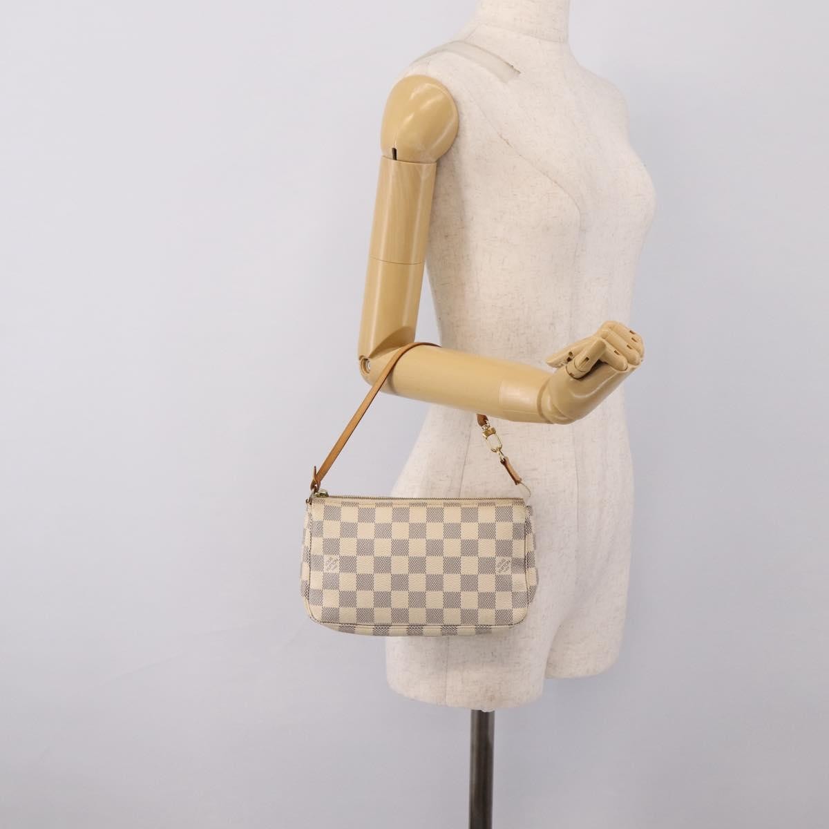 Louis Vuitton Pochette Accessoires Nm Damier White Canvas Clutche & Pouche Bag (Pre-Owned)