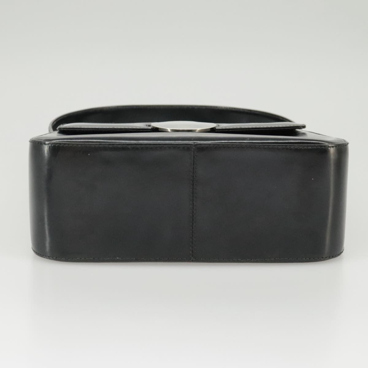 Salvatore Ferragamo Vintage Top Handle Leather Black Leather Handbag (Pre-Owned)