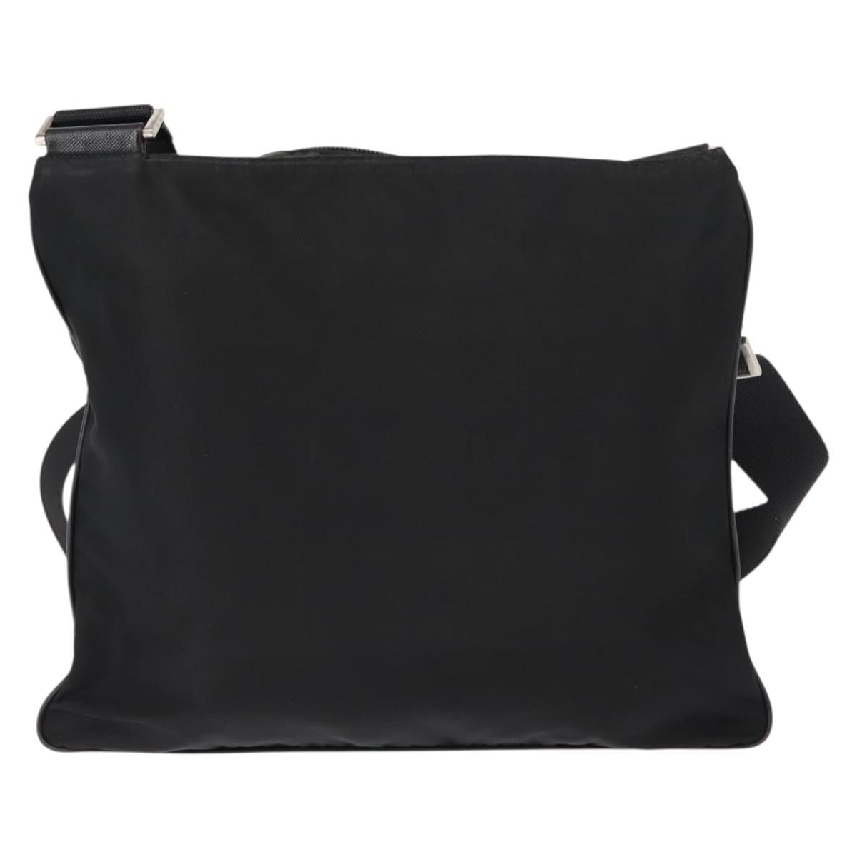 Prada Flat Messenger Tessuto Black Nylon Shoulder Bag Bag (Pre-Owned)
